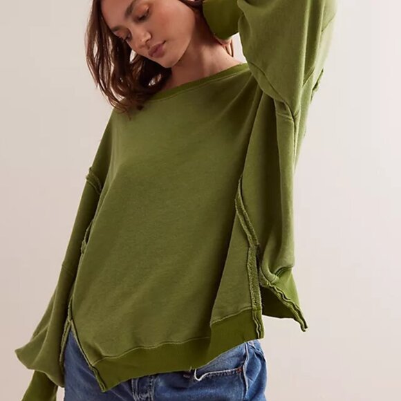 We The Free Tops - We The Free Camden Sweatshirt / Green Goddess